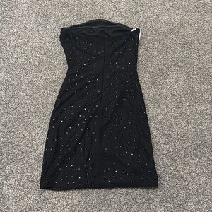 Elegant Black Polka Dot Dress